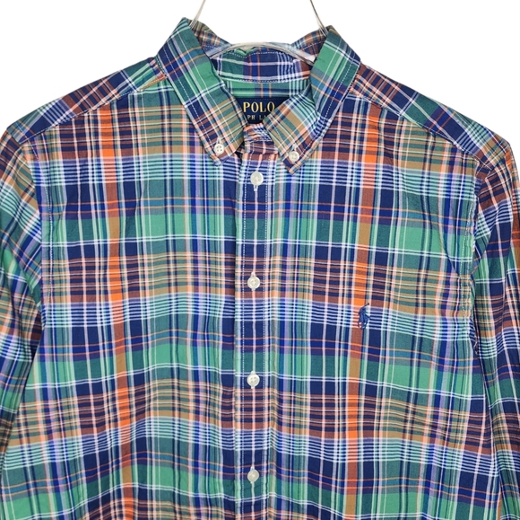 Polo Ralph Lauren Boys Natural Stretch Plaid Button Down Shirt Size XL - Picture 3 of 8